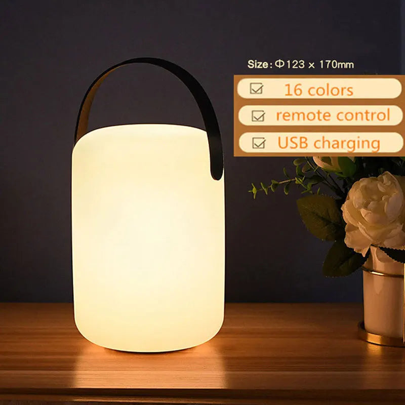 Cordless Rechargeable Outdoor Lamp with Remote, 8 Colours