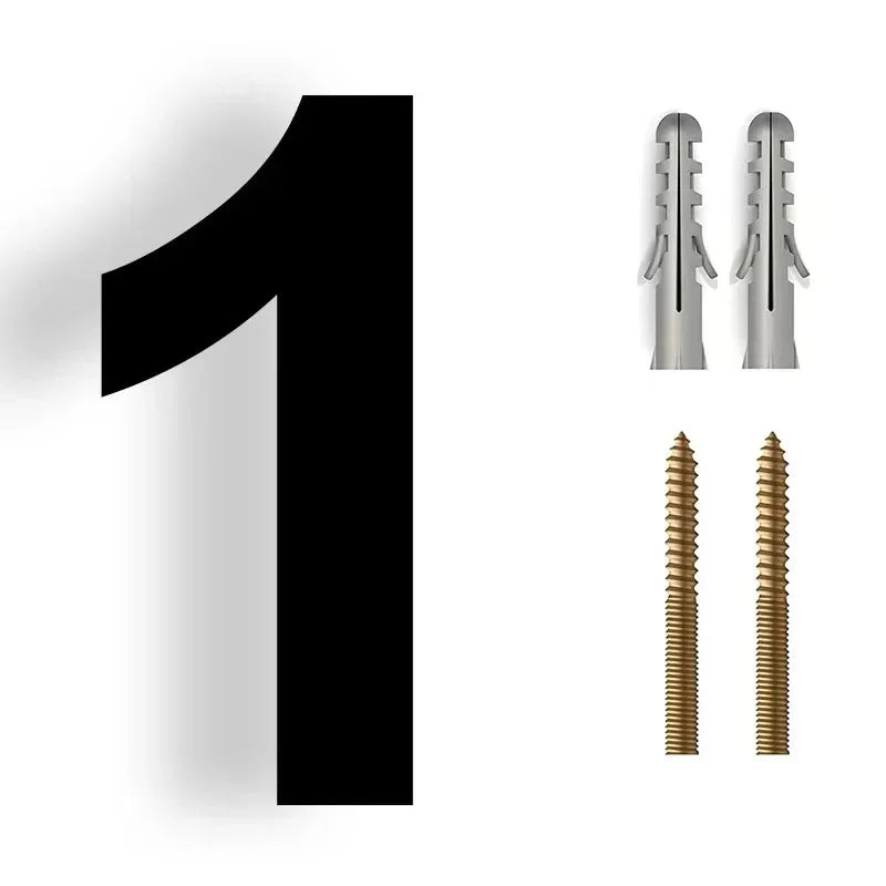 Floating 3D House Number in Stainless Steel, 20 cm