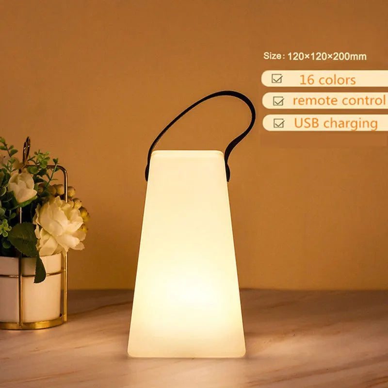 Cordless Rechargeable Outdoor Lamp with Remote, 8 Colours