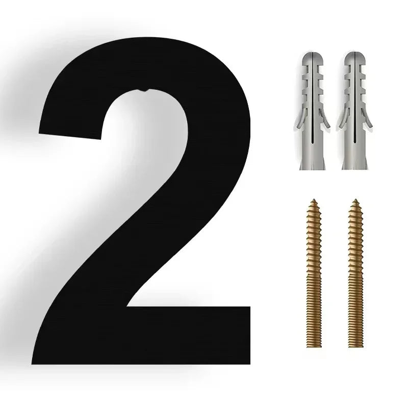 Floating 3D House Number in Stainless Steel, 20 cm