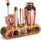 10 Piece Stainless Steel Cocktail Set with Stand