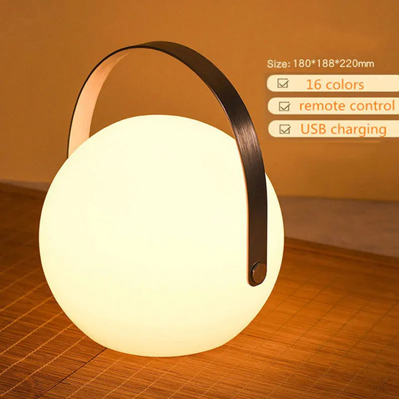 Cordless Rechargeable Outdoor Lamp with Remote, 8 Colours