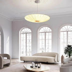 Pleated Fabric Parasol Chandelier with Adjustable Drop