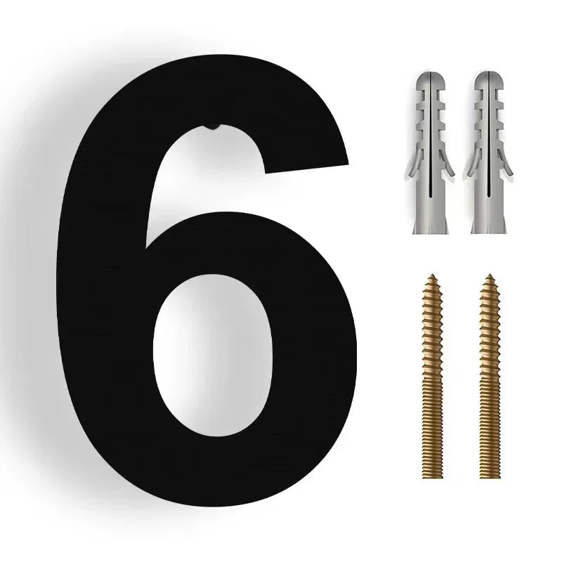 Floating 3D House Number in Stainless Steel, 20 cm