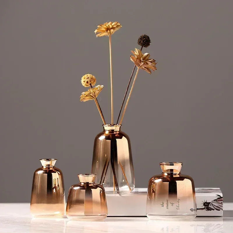 Ombre Glass Vase for Fresh and Dried Flowers, Four Sizes