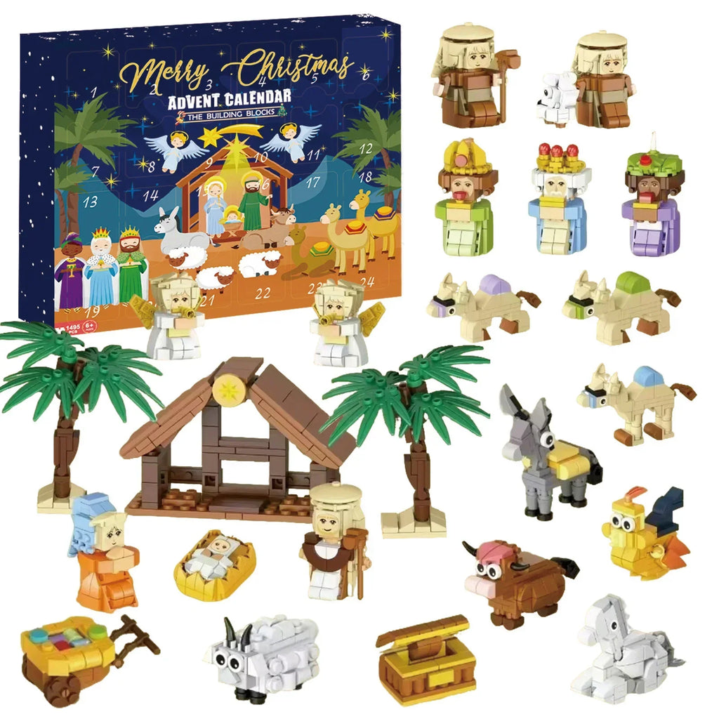 Nativity Advent Calendar with 24 Miniature Christmas Figures