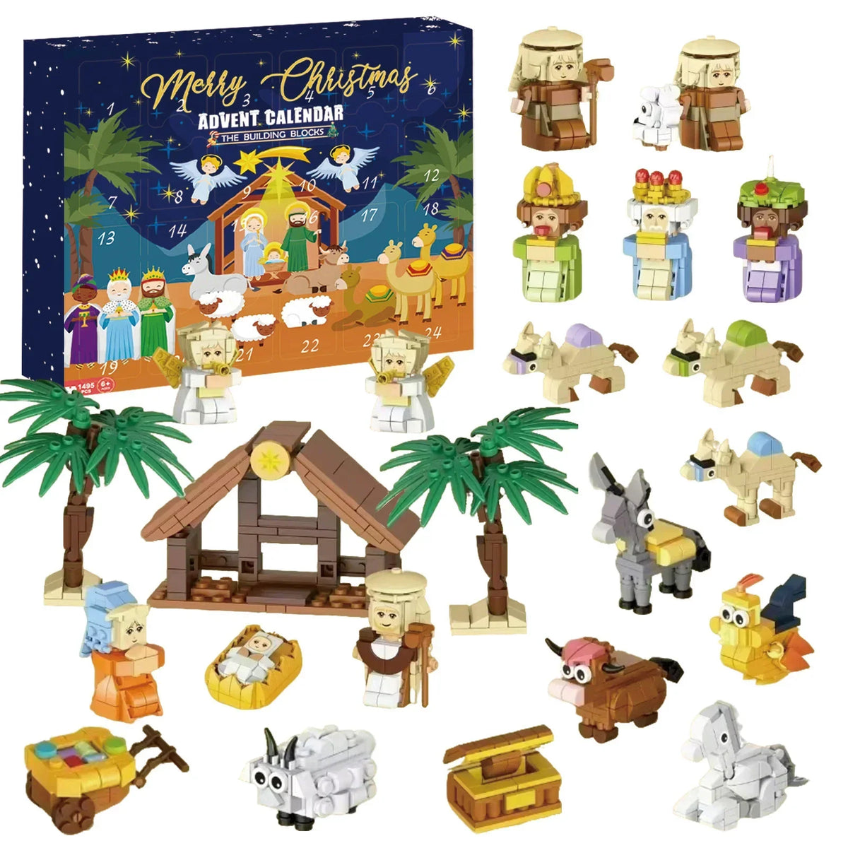 Nativity Advent Calendar with 24 Miniature Christmas Figures