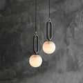 Natural Marble Pendant Light with Copper Details, G9