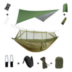 Two-Person Camping Hammock with Rain Fly and Mosquito Net