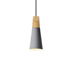 Wood and Aluminium Pendant Light, E27, Seven Colours