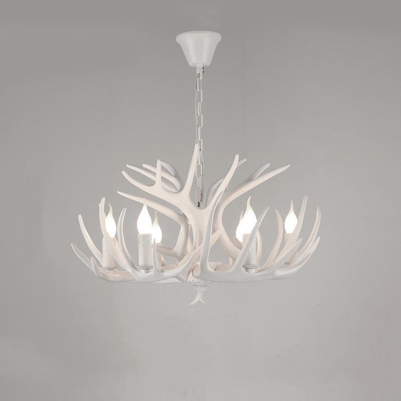 Antler-Style Chandelier in Resin and Metal, 6, 8 or 10 Lights