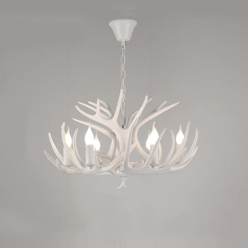 Antler-Style Chandelier in Resin and Metal, 6, 8 or 10 Lights