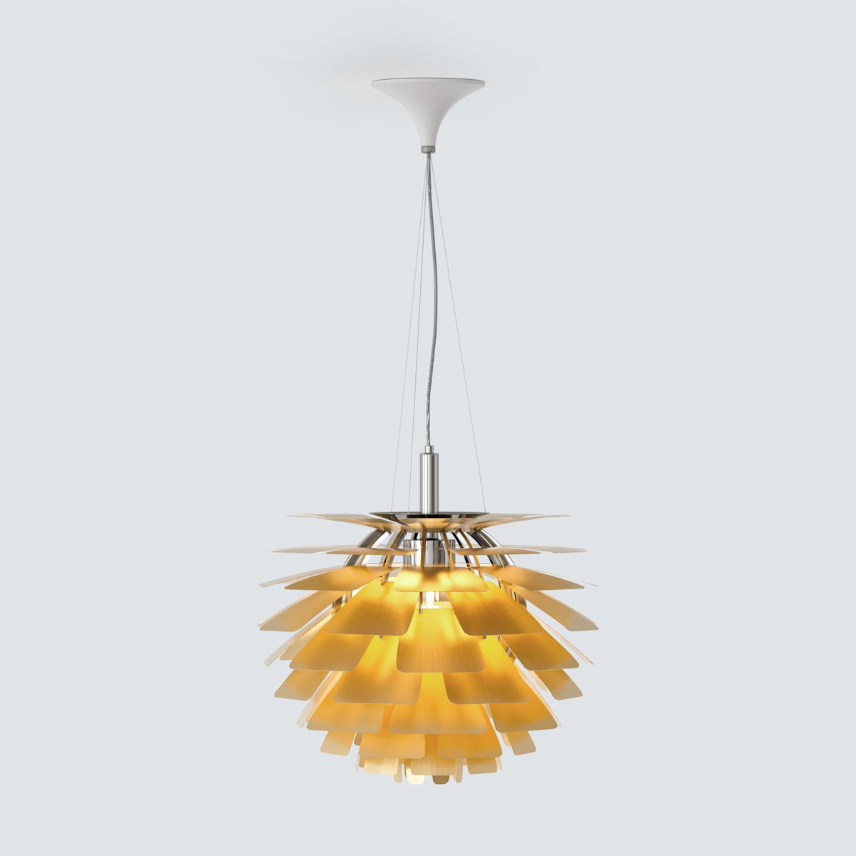 Pinecone Chandelier in Plated Brass, Copper, Silver, White or Black