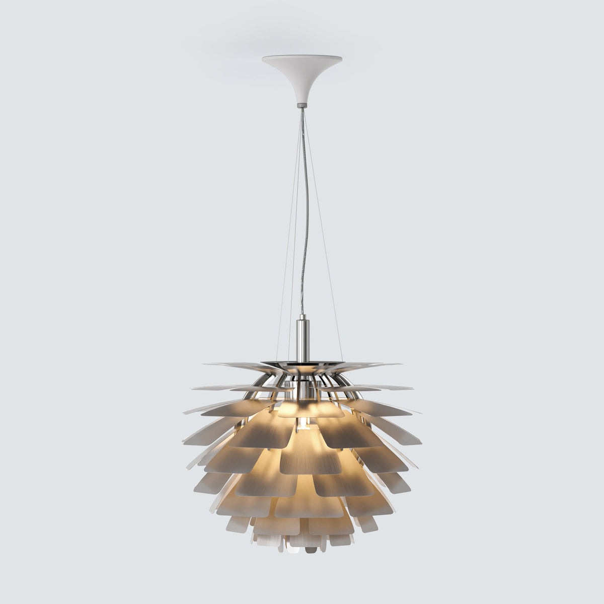 Pinecone Chandelier in Plated Brass, Copper, Silver, White or Black