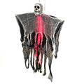 Light-Up Hanging Ghost with Skull and Gauze, Three Light Colours