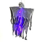 Light-Up Hanging Ghost with Skull and Gauze, Three Light Colours