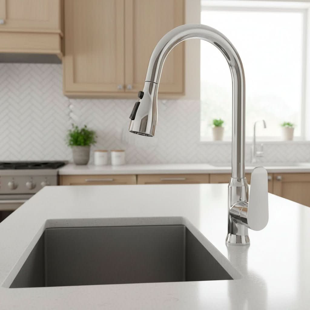 Pull-Out Kitchen Tap with Spray Head, 360 Degree Swivel