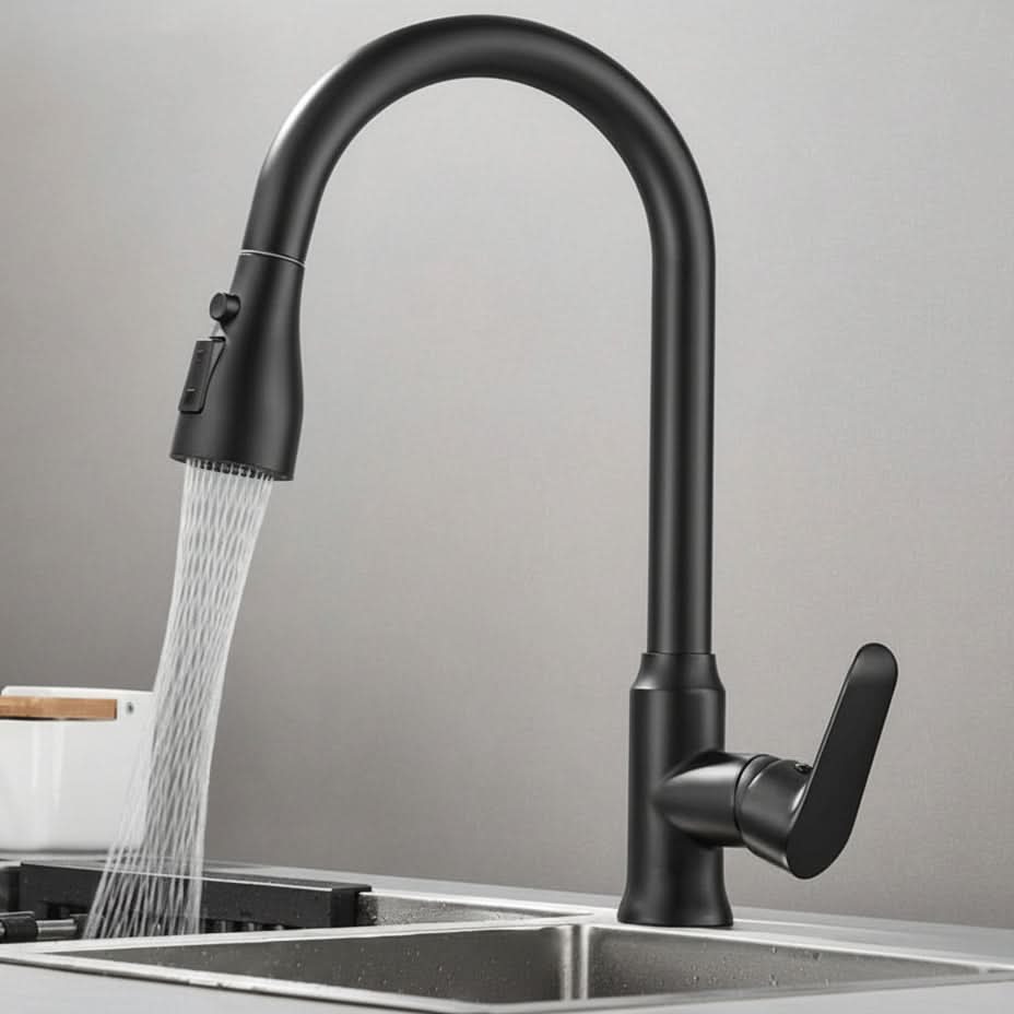 Pull-Out Kitchen Tap with Spray Head, 360 Degree Swivel