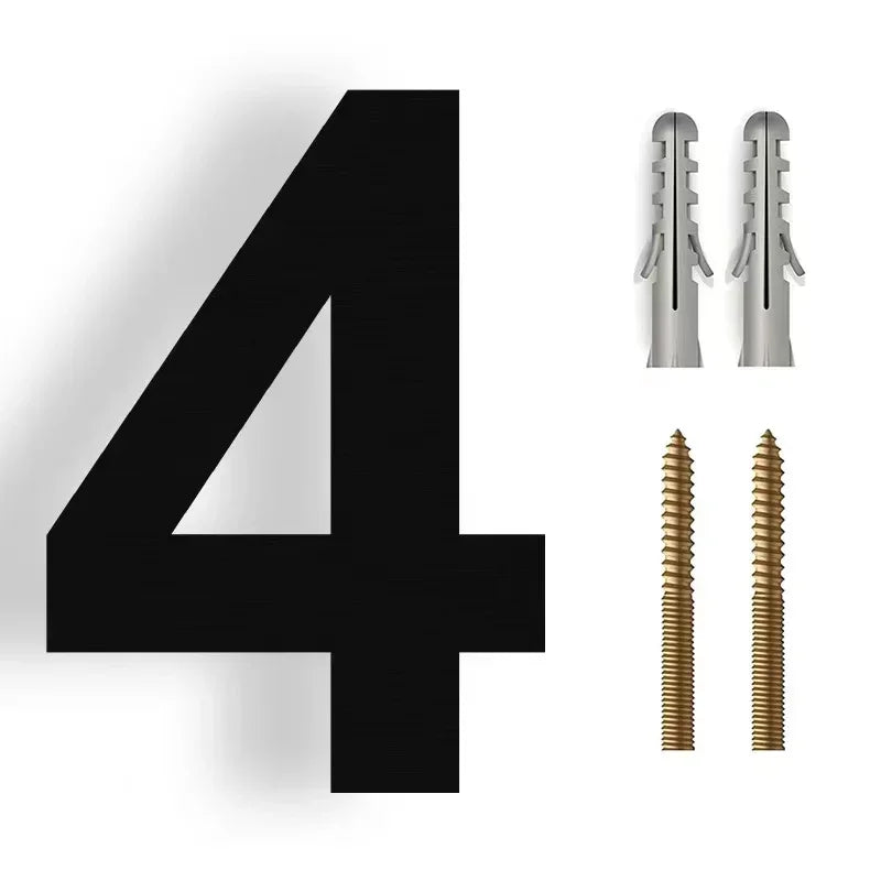 Floating 3D House Number in Stainless Steel, 20 cm