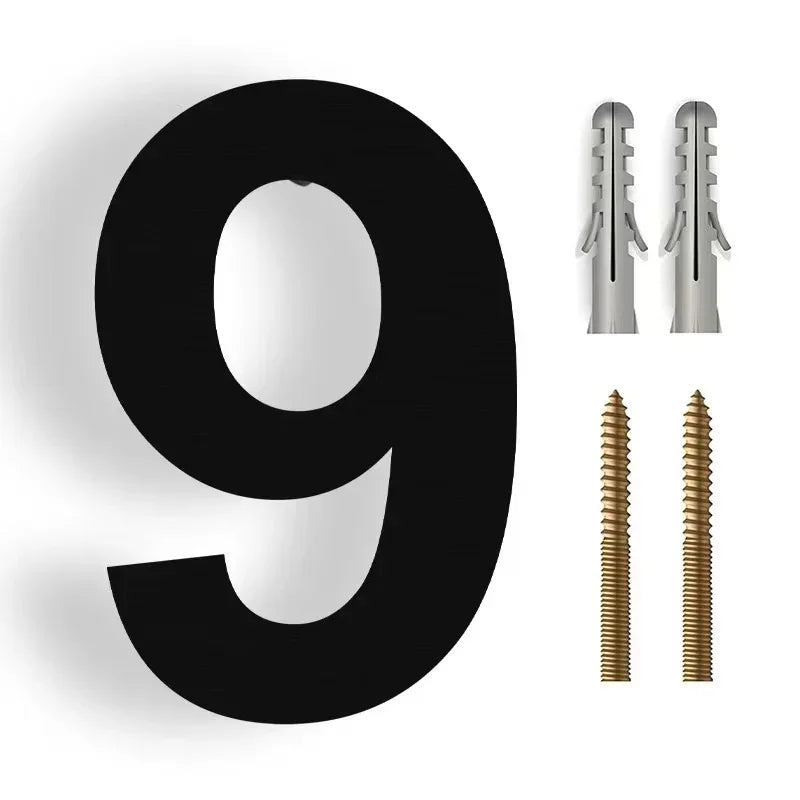 Floating 3D House Number in Stainless Steel, 20 cm