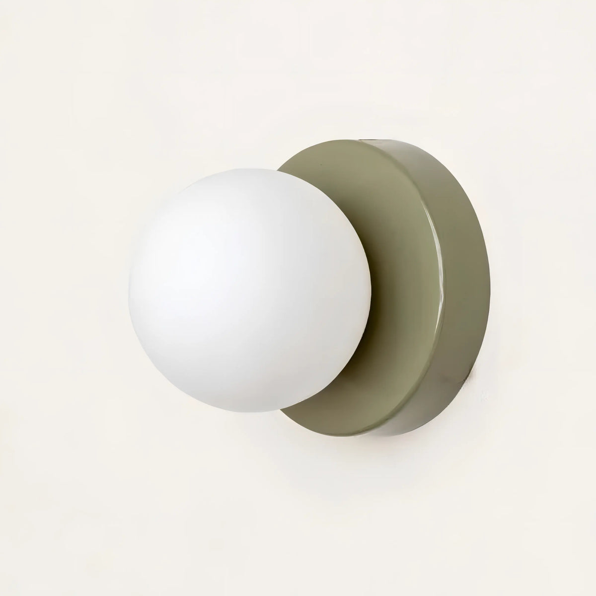 Scandi Wall Light with Round White Glass Shade, G9, 10 or 12 cm