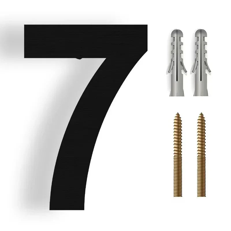 Floating 3D House Number in Stainless Steel, 20 cm