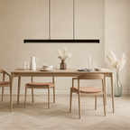 Linear LED Pendant Light, Wood Effect and Iron, 3000K