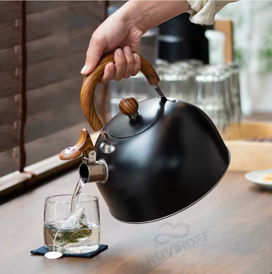 Stainless Steel Whistling Kettle 3L with Folding Handle