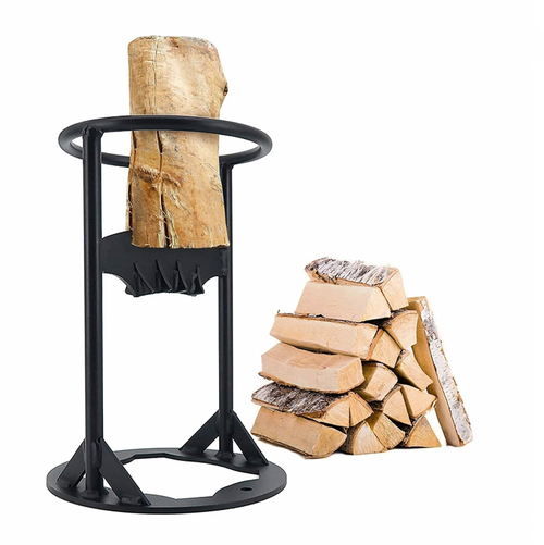 Manual Steel Log Splitter with Stable Ring Base for Firewood