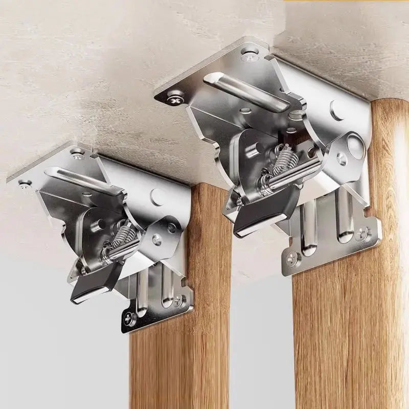Folding Shelf Brackets, Set of 2, 225kg, 90 Degree Auto-Lock