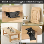 Folding Shelf Brackets, Set of 2, 225kg, 90 Degree Auto-Lock