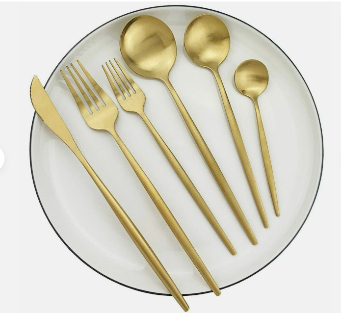 Titanium-Coated 18/10 Stainless Steel Cutlery Set, 4 to 16 Place