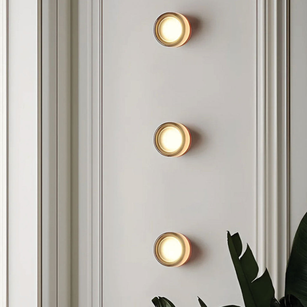 Compact LED Wall Light, Dimple Acrylic and Aluminium, 13.5 cm