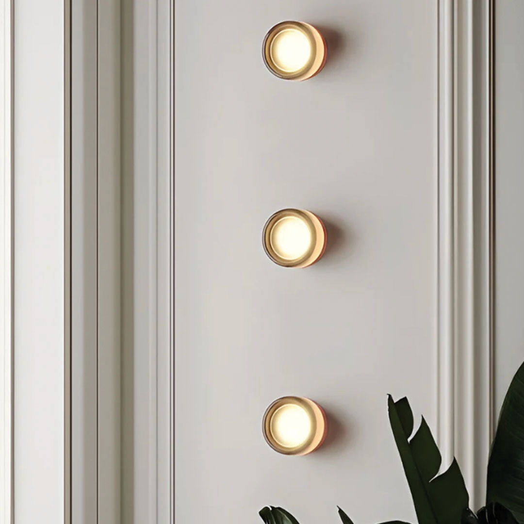 Compact LED Wall Light, Dimple Acrylic and Aluminium, 13.5 cm