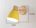 Scandinavian Wood and Metal Wall Light with Pull Cord Switch