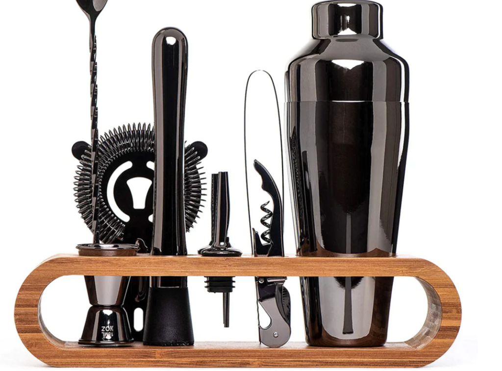 10 Piece Stainless Steel Cocktail Set with Stand