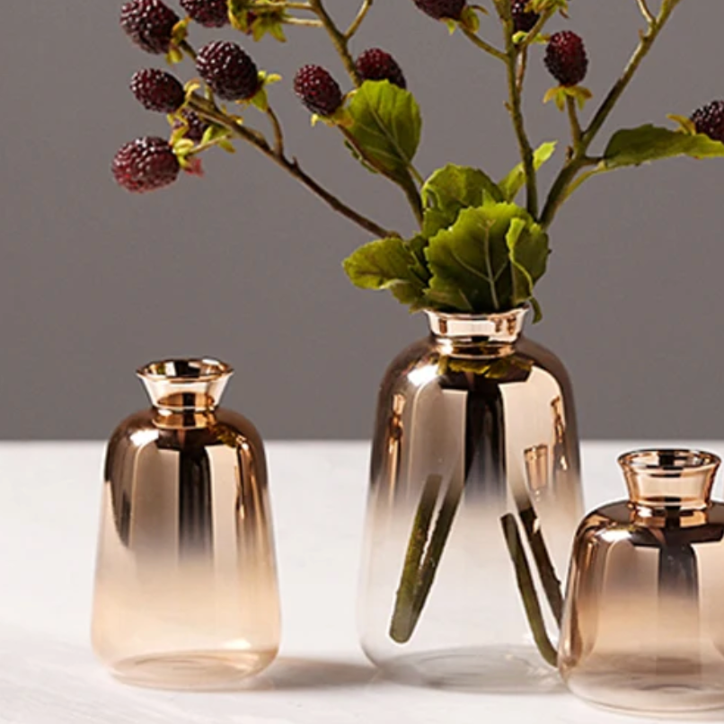 Ombre Glass Vase for Fresh and Dried Flowers, Four Sizes