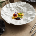 Rippled Ceramic Serving Bowl, 23cm or 28cm, White or Black