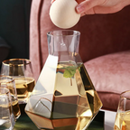 Diamond-Cut Glass Drinks Set, Carafe and 4 Glasses