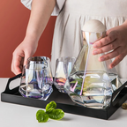 Diamond-Cut Glass Drinks Set, Carafe and 4 Glasses
