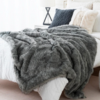 Faux Fur Throw 200 x 150cm, Fox Print, Four Colours