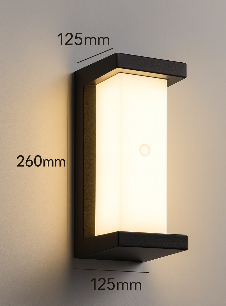 Outdoor LED Wall Light with Motion Sensor, 3000K Warm White