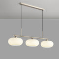 3 Light Linear Globe Pendant Light, Nickel or Gold, 98 cm