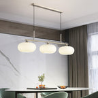 3 Light Linear Globe Pendant Light, Nickel or Gold, 98 cm