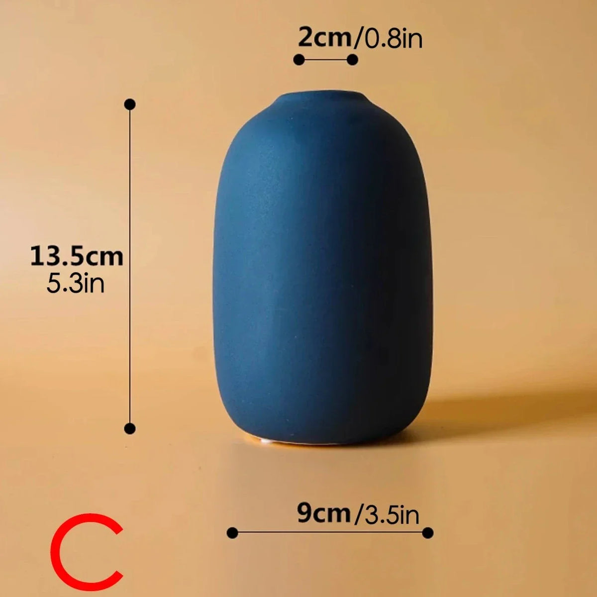 Hand-Painted Ceramic Vase with Scandinavian Motifs