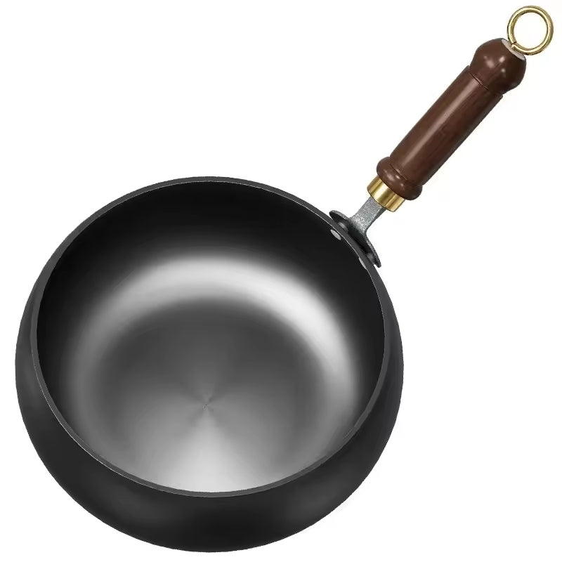 Cast Iron Wok with Lid, 24 and 26 cm, Oven and Induction Safe