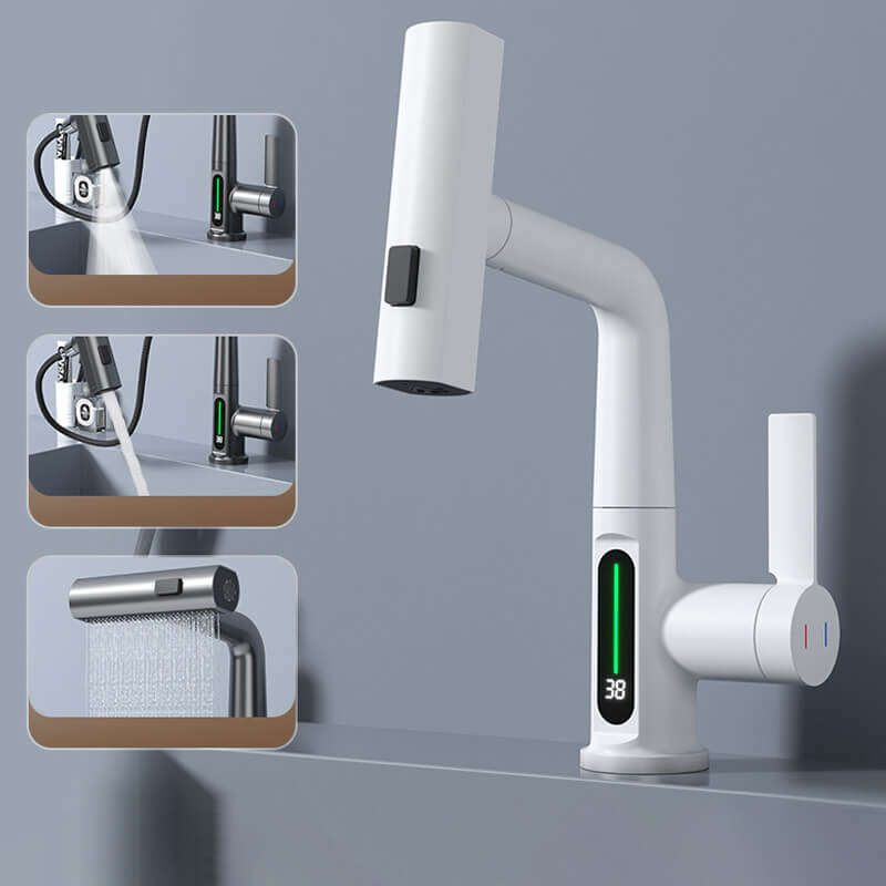 Kitchen Tap with LED Temperature Display and Five Spray Modes