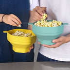 Collapsible Silicone Microwave Popcorn Bowl with Lid