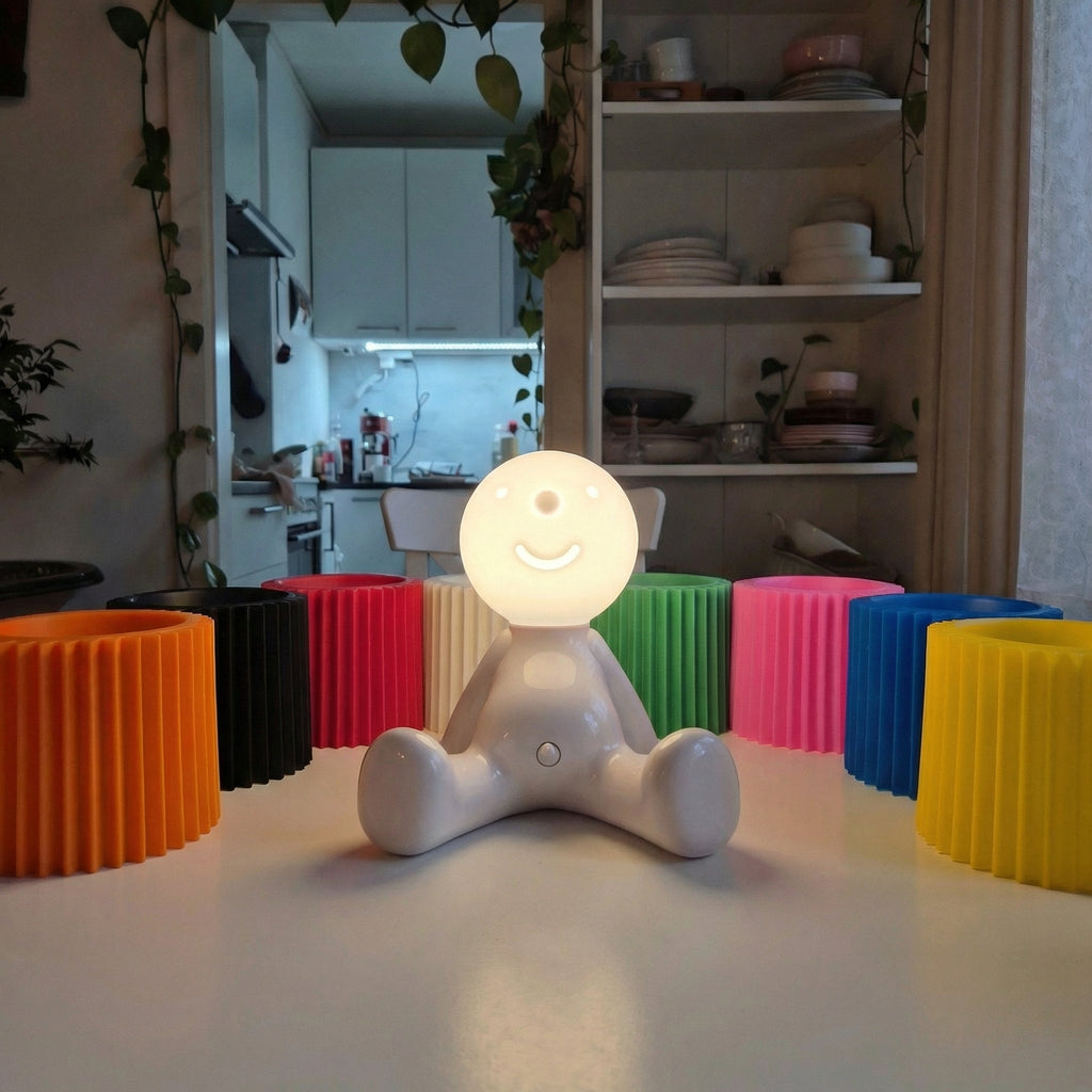 Seated Figure LED Table Lamp, Rechargeable, Eight Colours