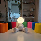 Seated Figure LED Table Lamp, Rechargeable, Eight Colours